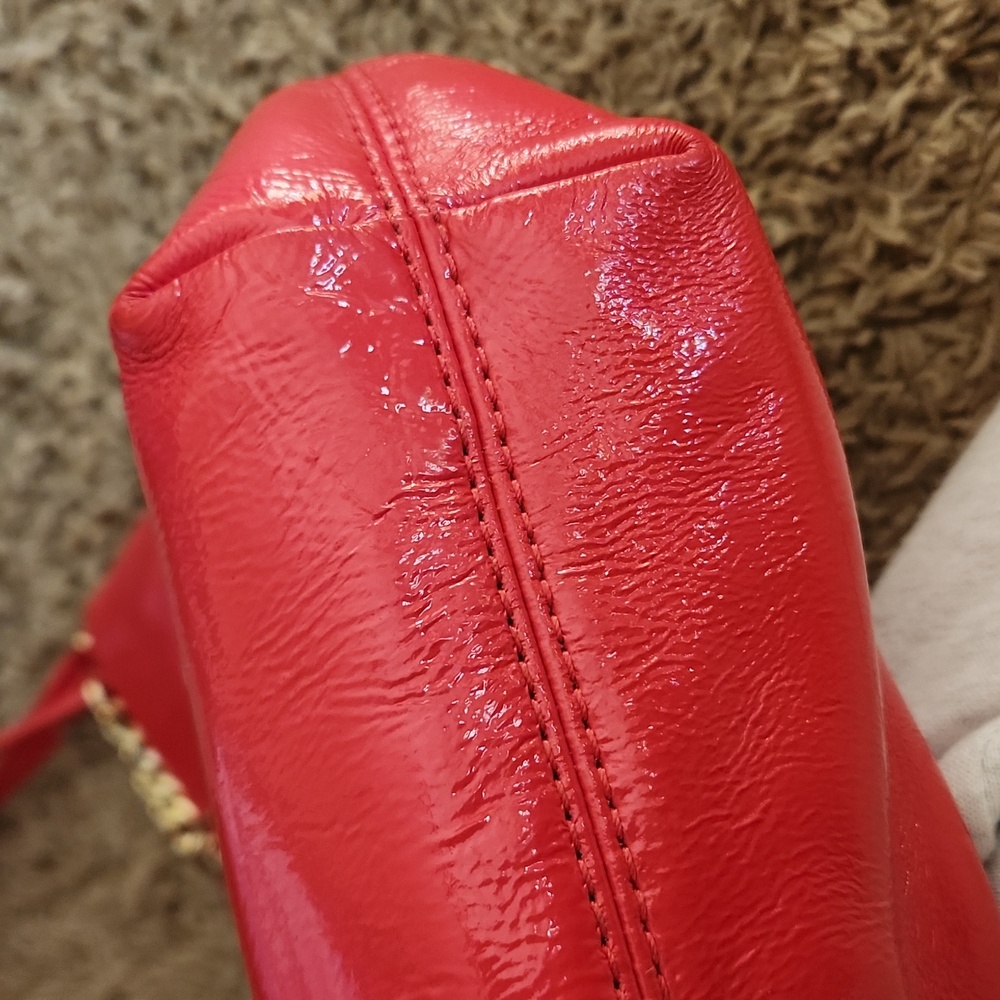 Michael Kors red patent with gold hardware purse - Picture 14 of 16